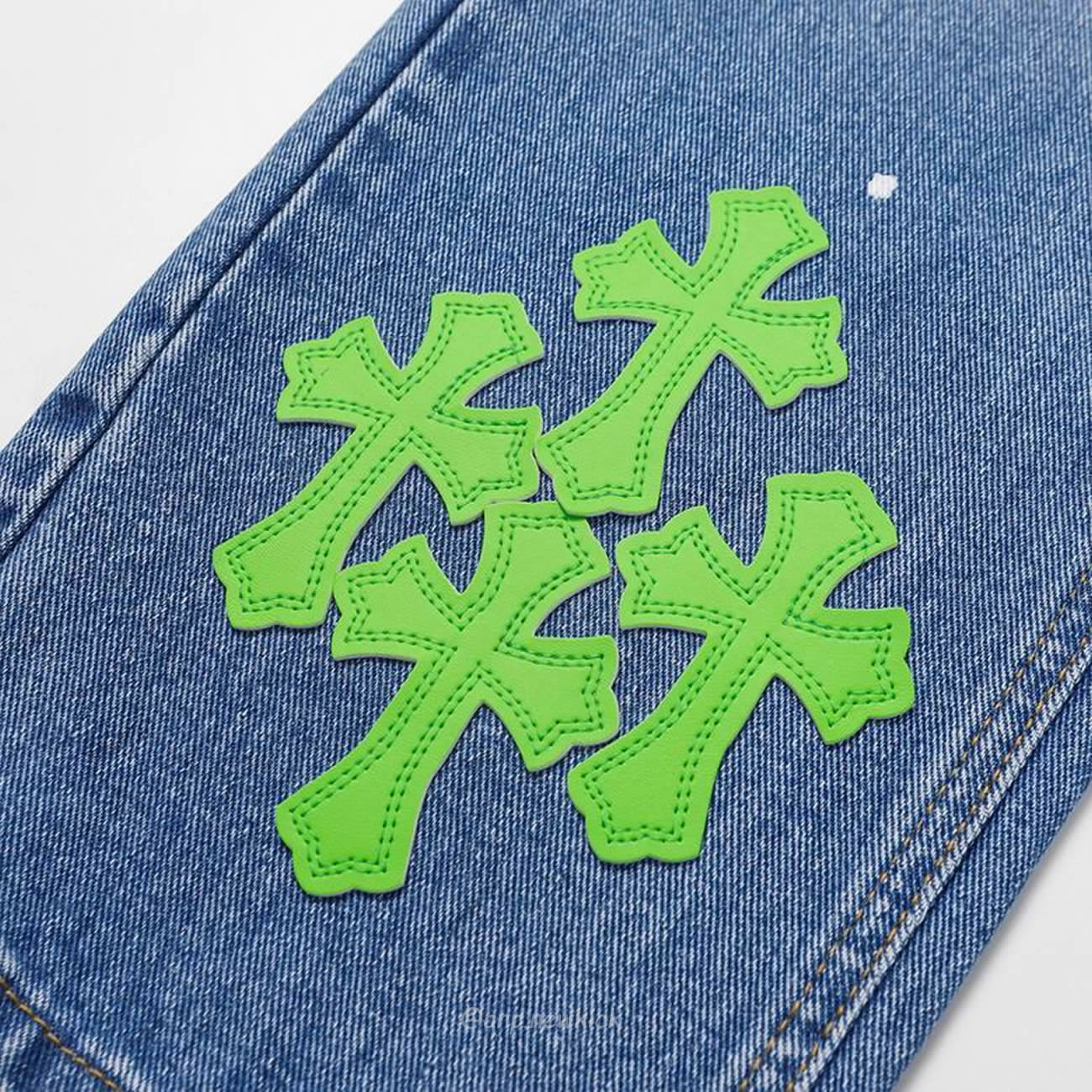 Chrome Hearts Blue Speckle Jeans Cross (5) - www.newkick.vip